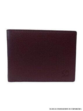S.T. Dupont 093000W Outlet SLG Wine Grain Leather 6 CC Bill Holder Men Wallet